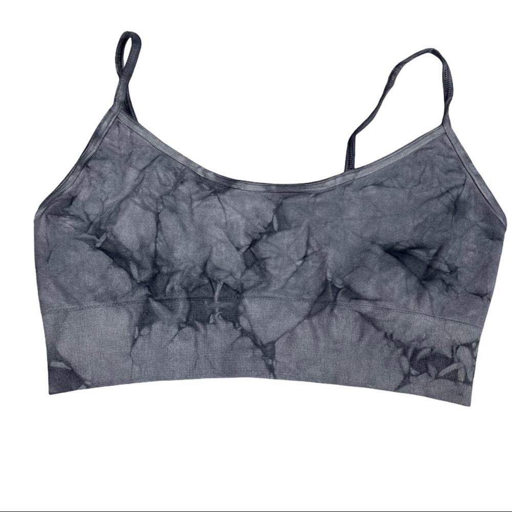 Spiritual Gangster Tie Dye Seamless Scoop Bralette Gray M